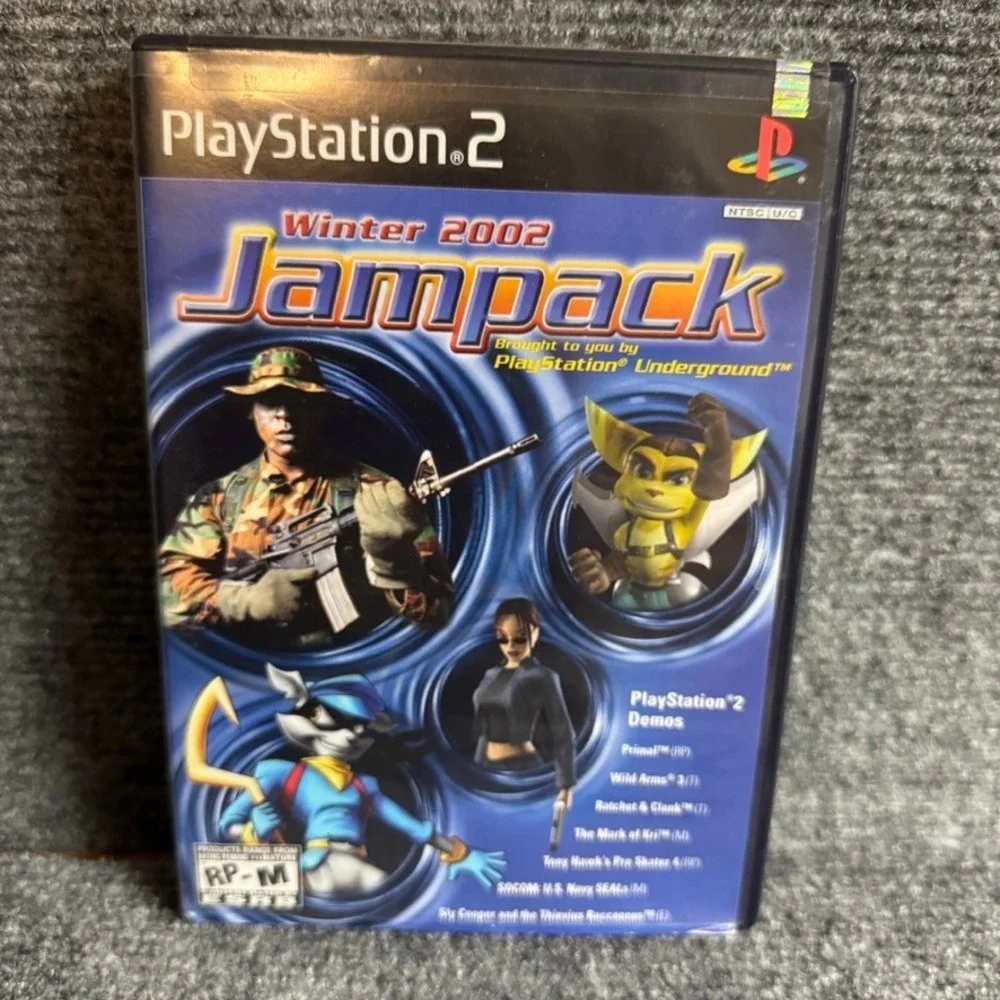 Jampack Winter 2002 PlayStation 2 PS2 Demo Disc Ratchet Sly Cooper SOCOM SCUS